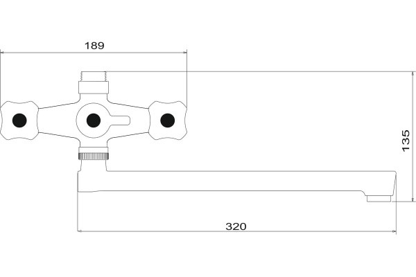Смеситель для ванны с длинным изливом РМС PL4-140P белый Смеситель для ванны с длинным изливом РМС PL4-140P белый