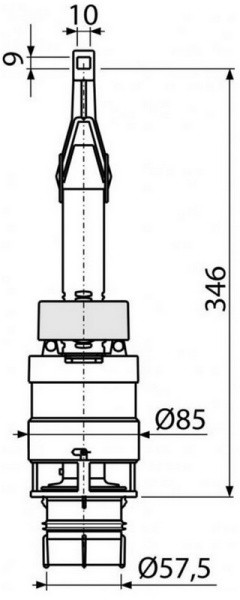 Клапан для инсталляции 1100/1120/1200мм сливной механ Alca A06